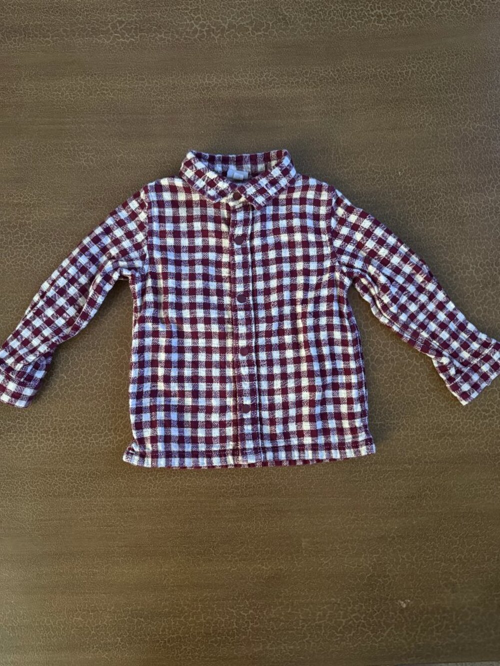 Checkered Red White Button Shirt - Wonder Nation Boys (? Size XS 2-3)